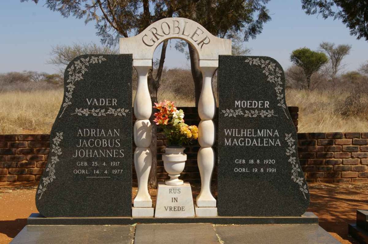 GROBLER Adriaan Jacobus Johannes 1917-1977 &amp; Wilhelmina Magdalena 1920-1991