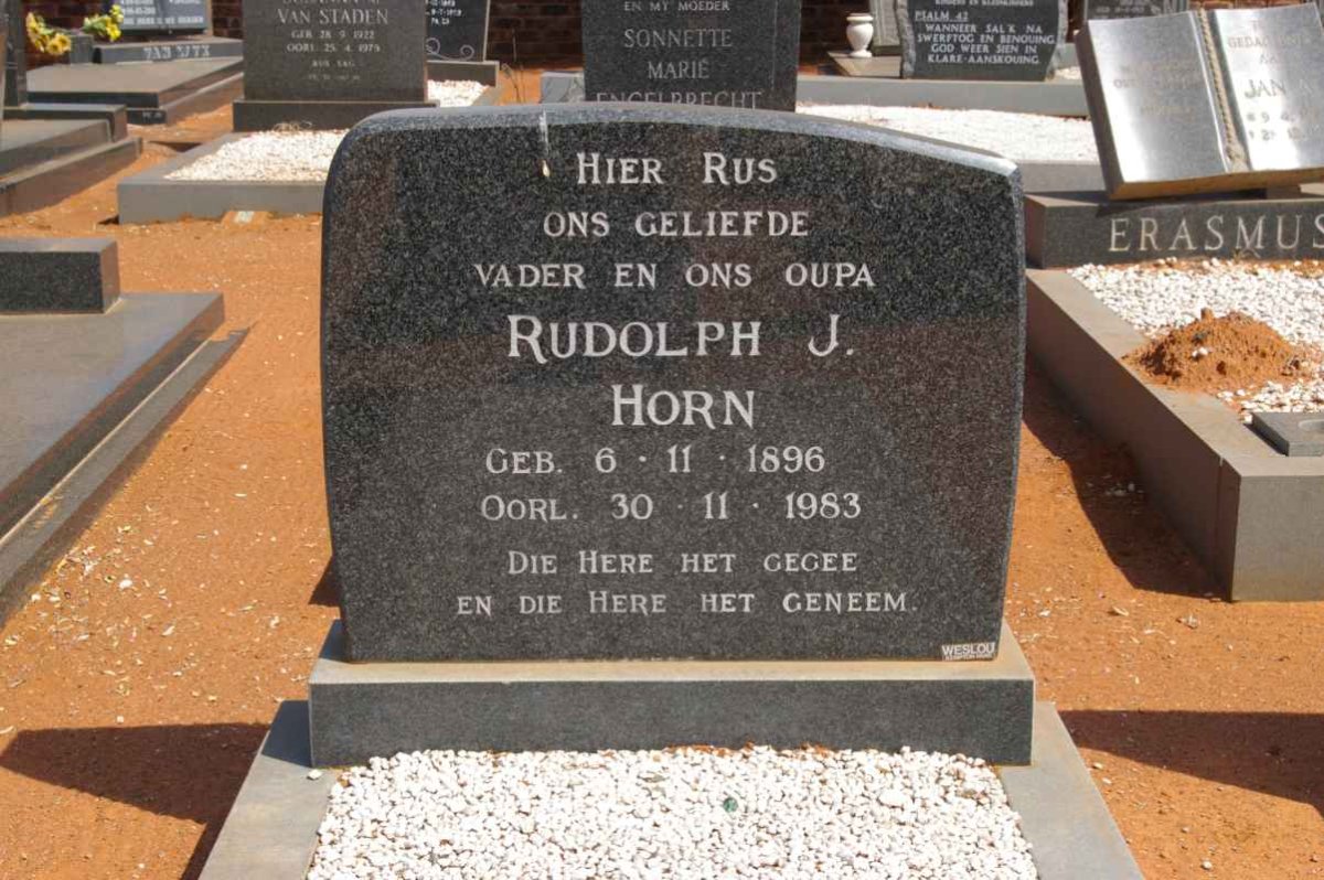 HORN Rudolph J. 1896-1983