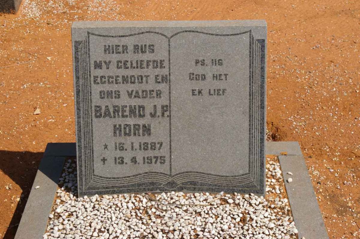HORN Barend J.P. 1887-1975