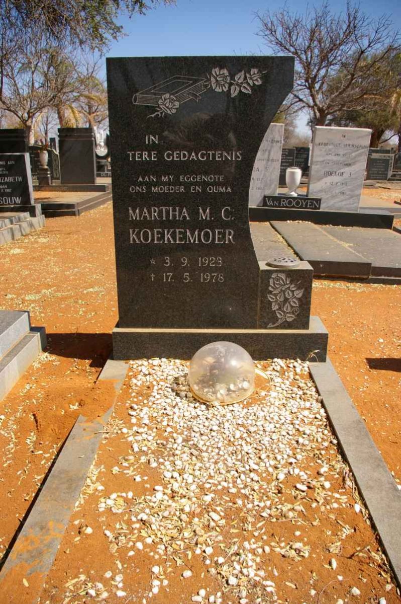 KOEKEMOER Martha M.C. 1923-1978