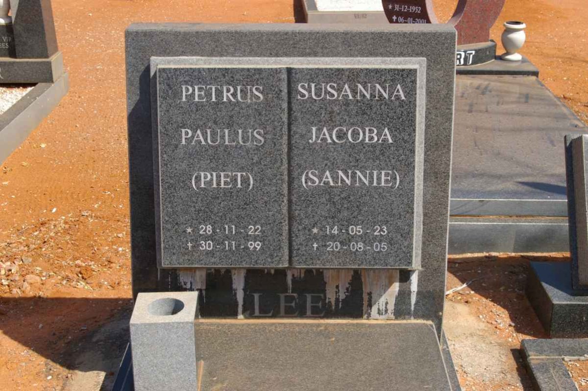 LEE Petrus Paulus 1922-1999 &amp; Susanna Jacoba 1923-2005