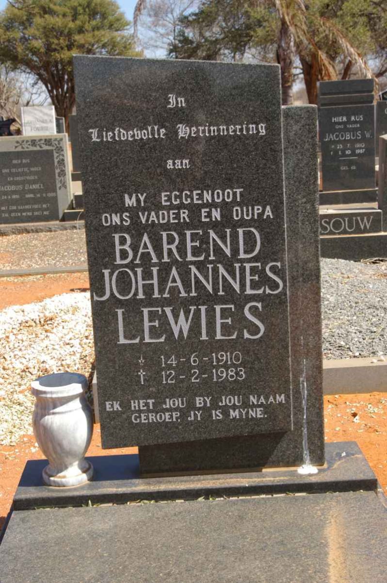 LEWIES Barend Johannes 1910-1983