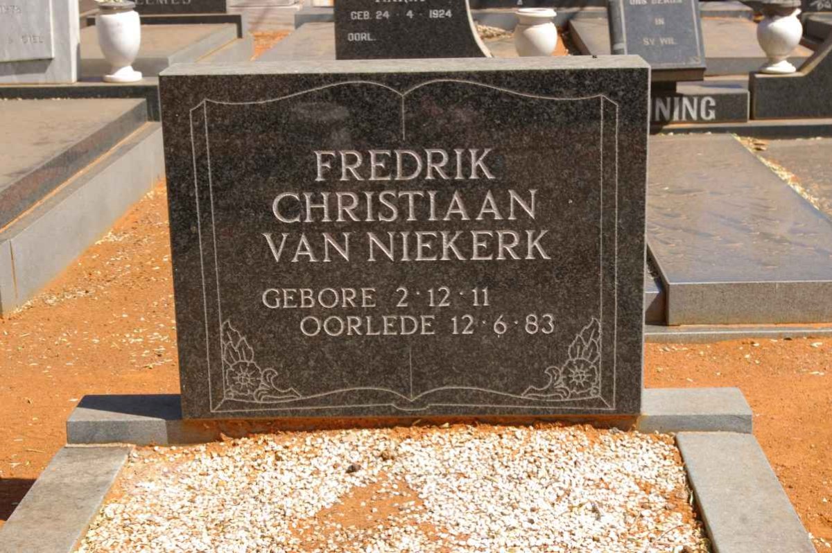NIEKERK Fredrik Christiaan, van 1911-1983