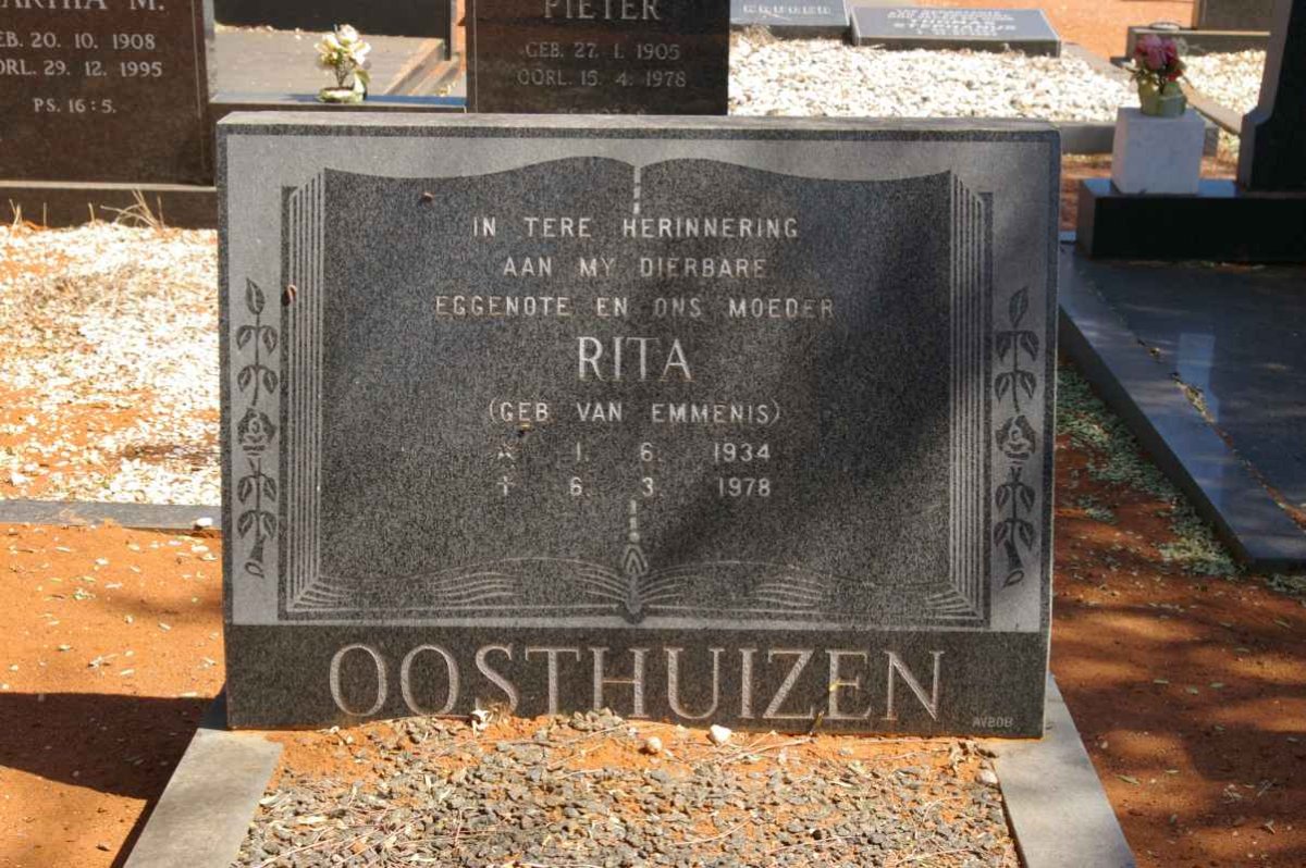 OOSTHUIZEN Rita nee VAN EMMENIS 1934-1978