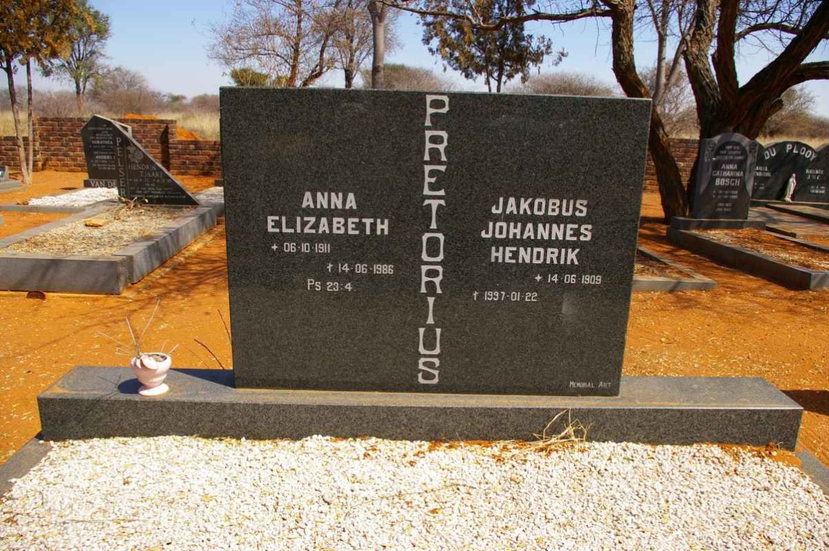 PRETORIUS Jakobus Johannes Hendrik 1909-1997 &amp; Anna Elizabeth 1911-1986