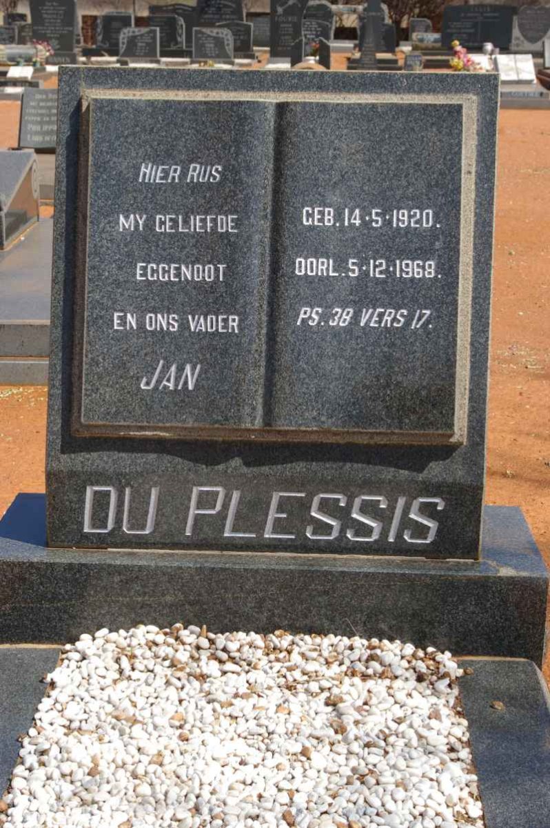 PLESSIS Jan, du 1920-1968