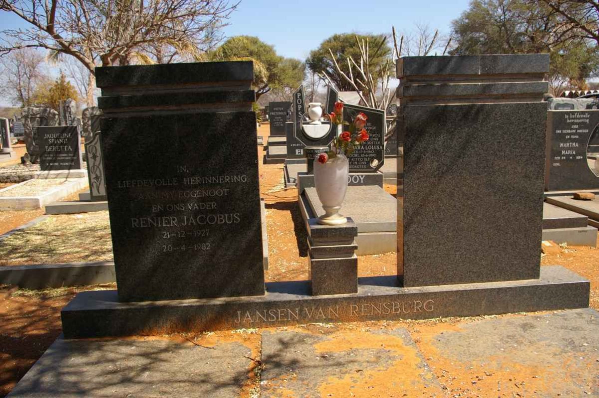 RENSBURG Renier Jacobus, Jansen van 1927-1982