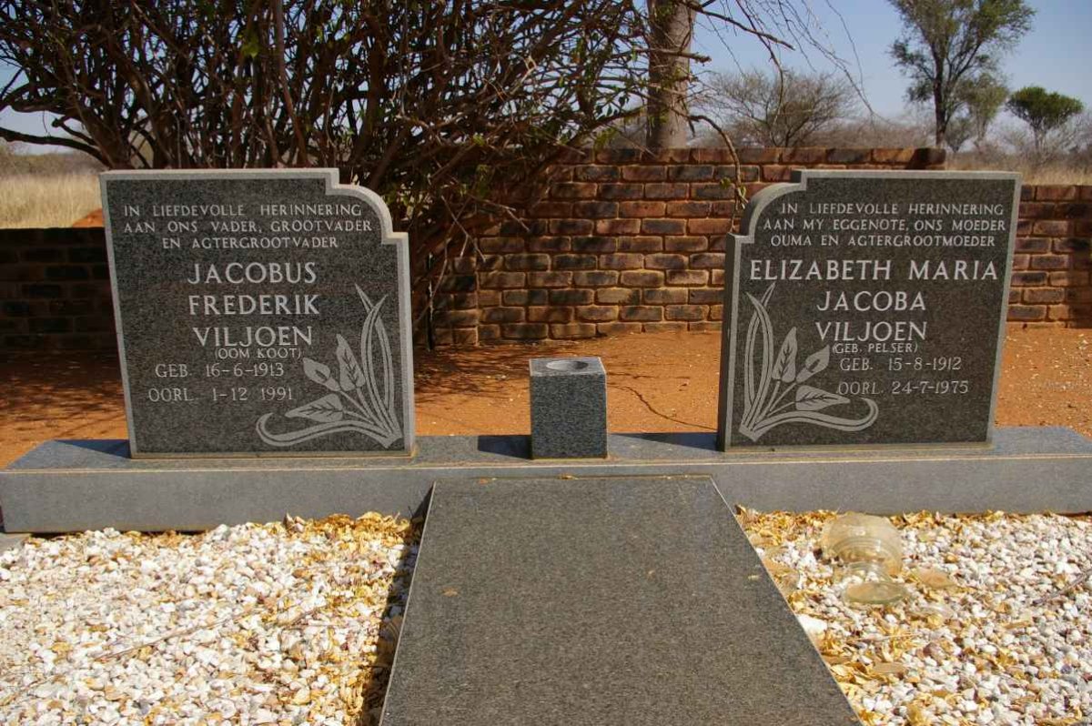 VILJOEN Jacobus Frederik 1913-1991 &amp; Elizabeth Maria Jacoba PELSER 1912-1975