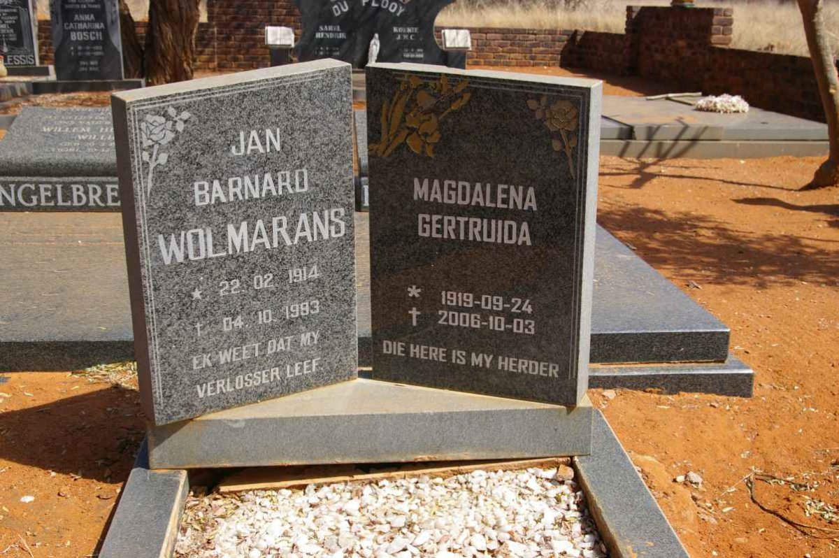 WOLMARANS Jan Barnard 1914-1983 &amp; Magdalena Gertruida 1919-2006