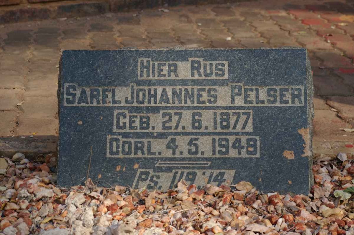 PELSER Sarel Johannes 1877-1948
