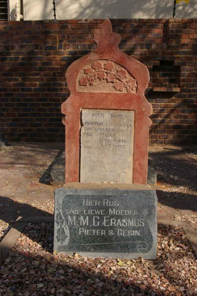 ERASMUS Martha Magdalena Carolina nee PELSER 1896-1953
