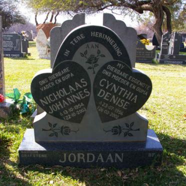 JORDAAN Nicholaas Johannes 1954-2003 &amp; Cynthia Denise 1956-2002