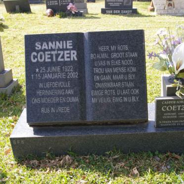 COETZER Casper Johannes ?-? &amp; Sannie 1922-2002