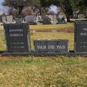 PAS Johannes Hubertus, van de 1927-2008 &amp; Maria Elizabeth 1933-2008