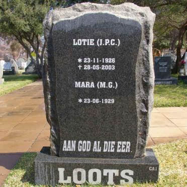 LOOTS J.P.C. 1926-2003 &amp; M.G. 1929-