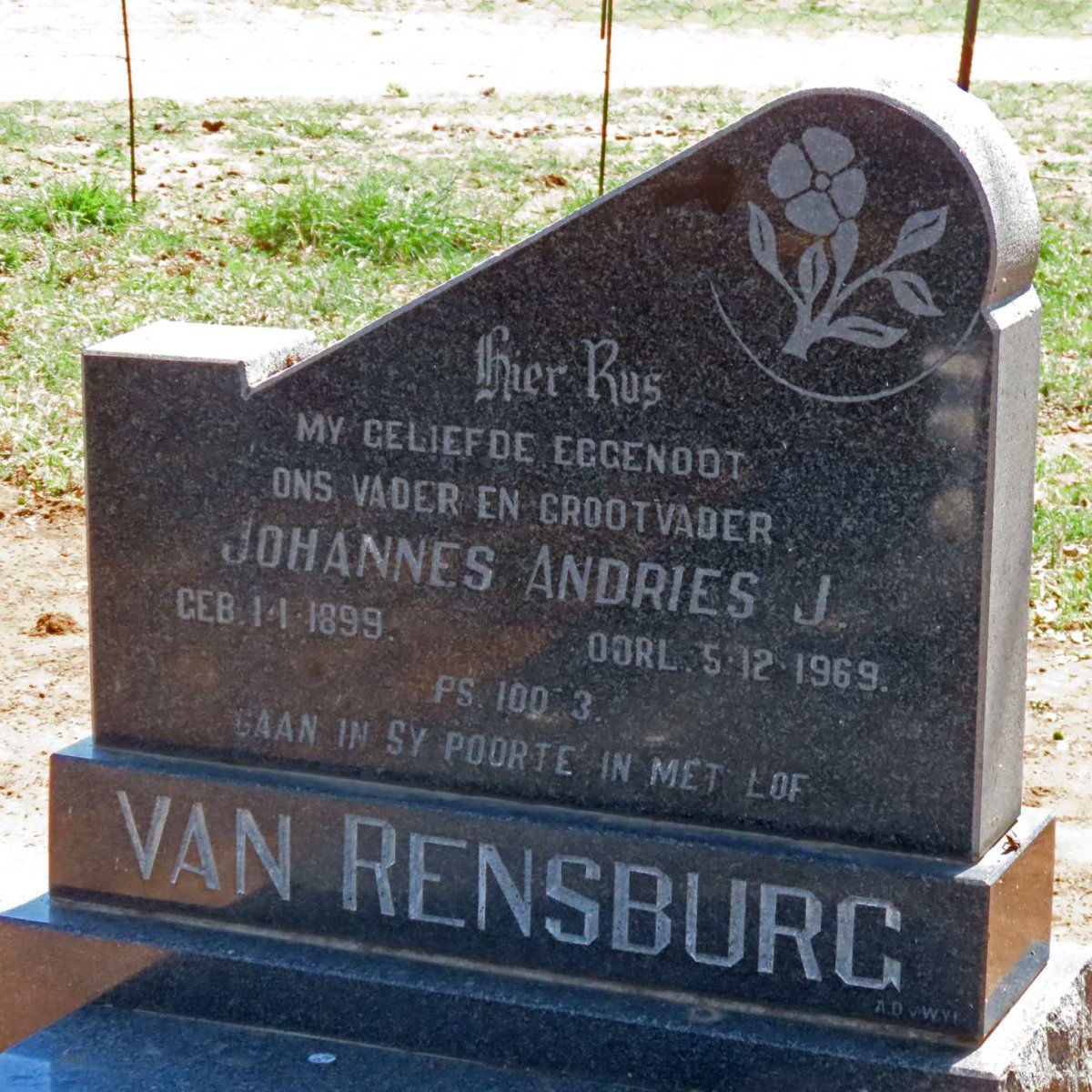 RENSBURG Johannes Andries, J. van 1899-1969