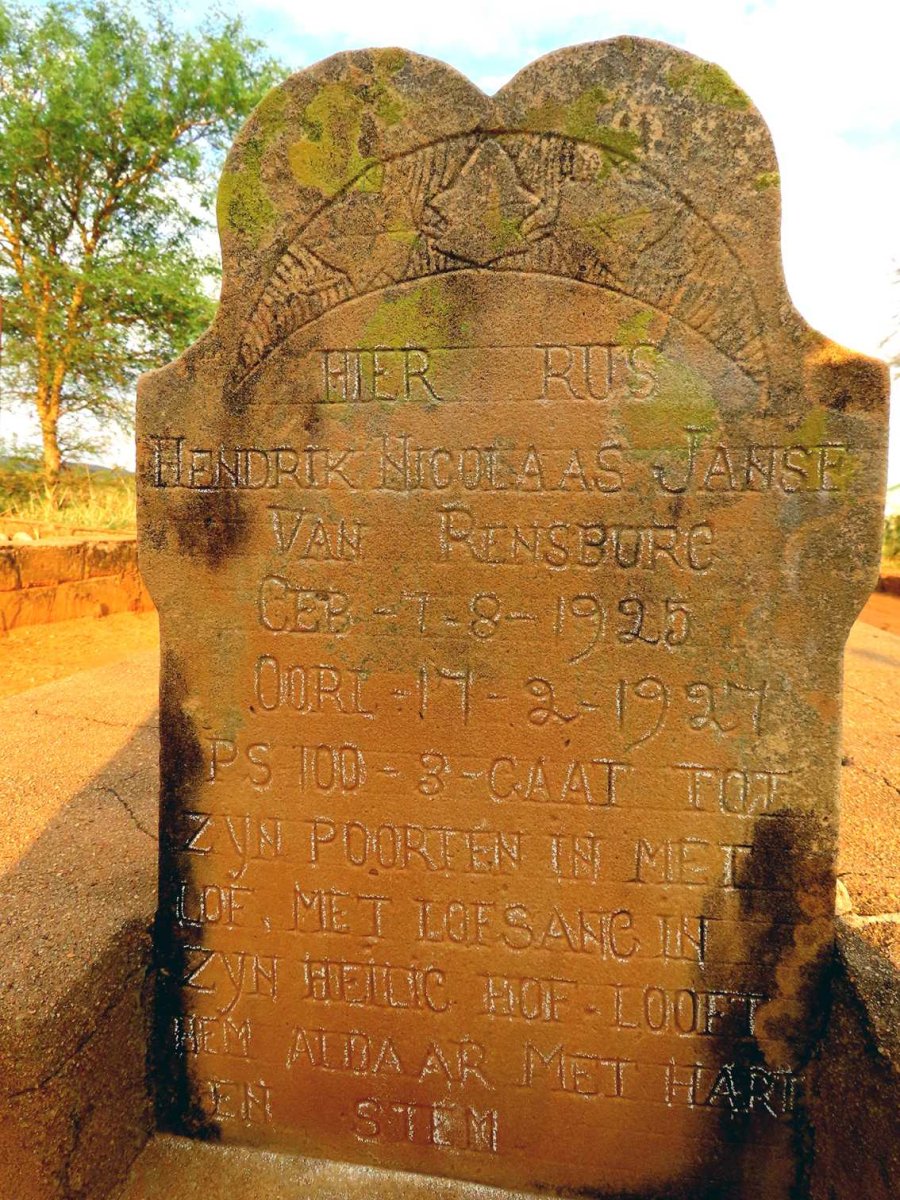 RENSBURG Hendrik Nicolaas, Janse van 1925-1927
