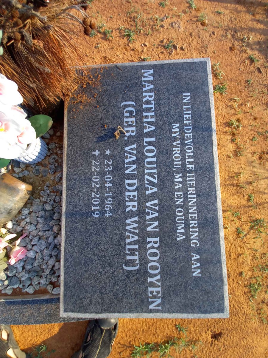 ROOYEN Martha Louiza, van nee VAN DER WALT 1964-2019