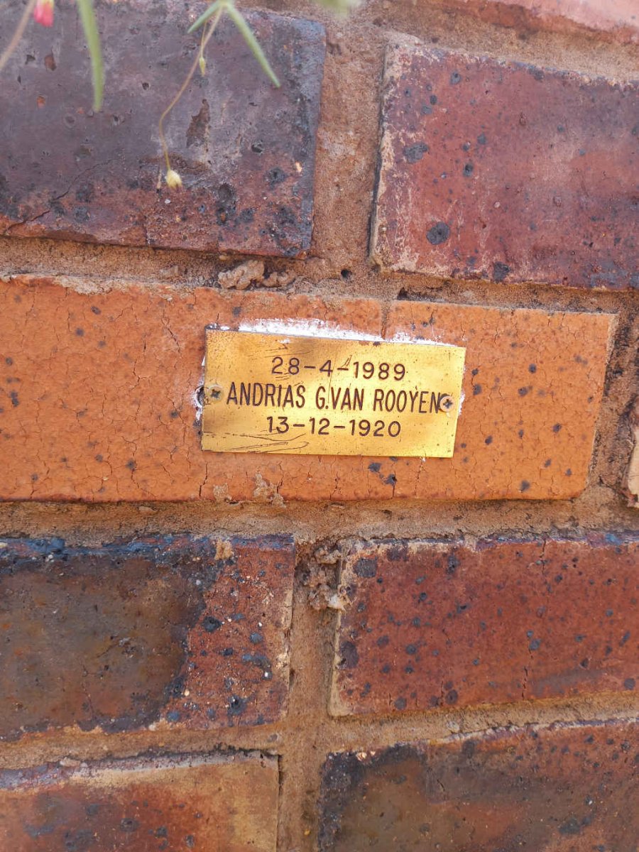ROOYEN Andrias G., van 1920-1989