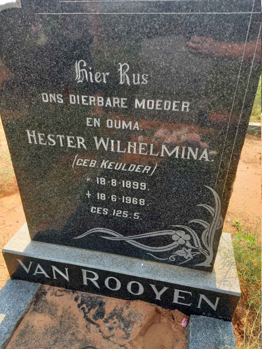 ROOYEN Hester Wilhelmina, van nee KEULDER 1899-1968