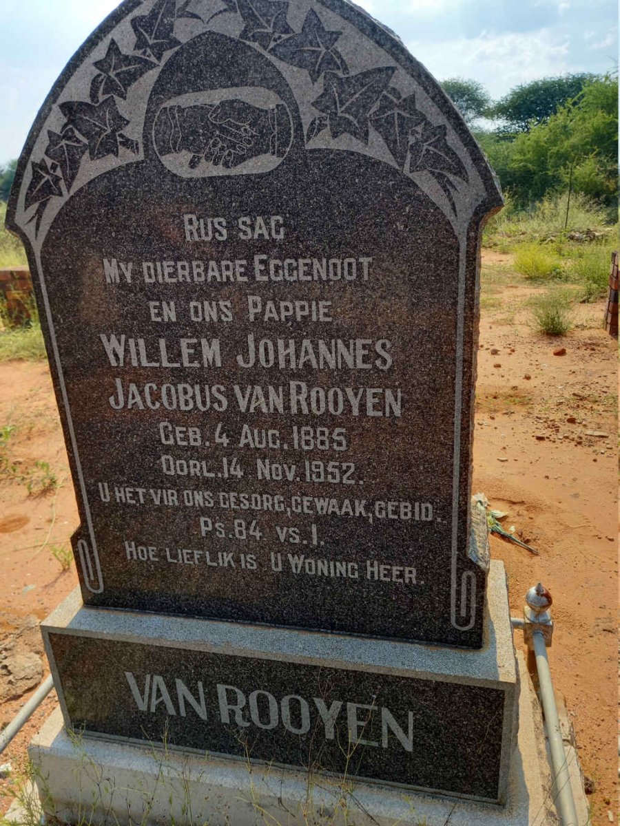 ROOYEN Willem Johannes Jacobus, van 1885-1952