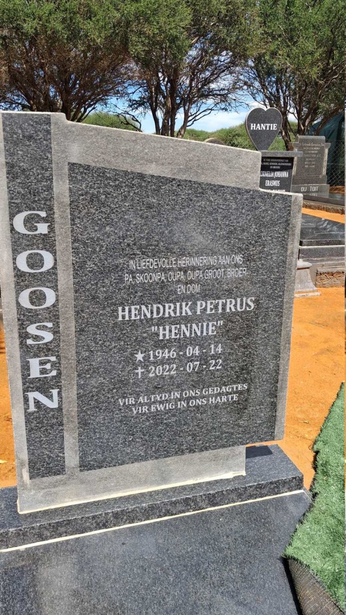 GOOSEN Hendrik Petrus 1946-2022