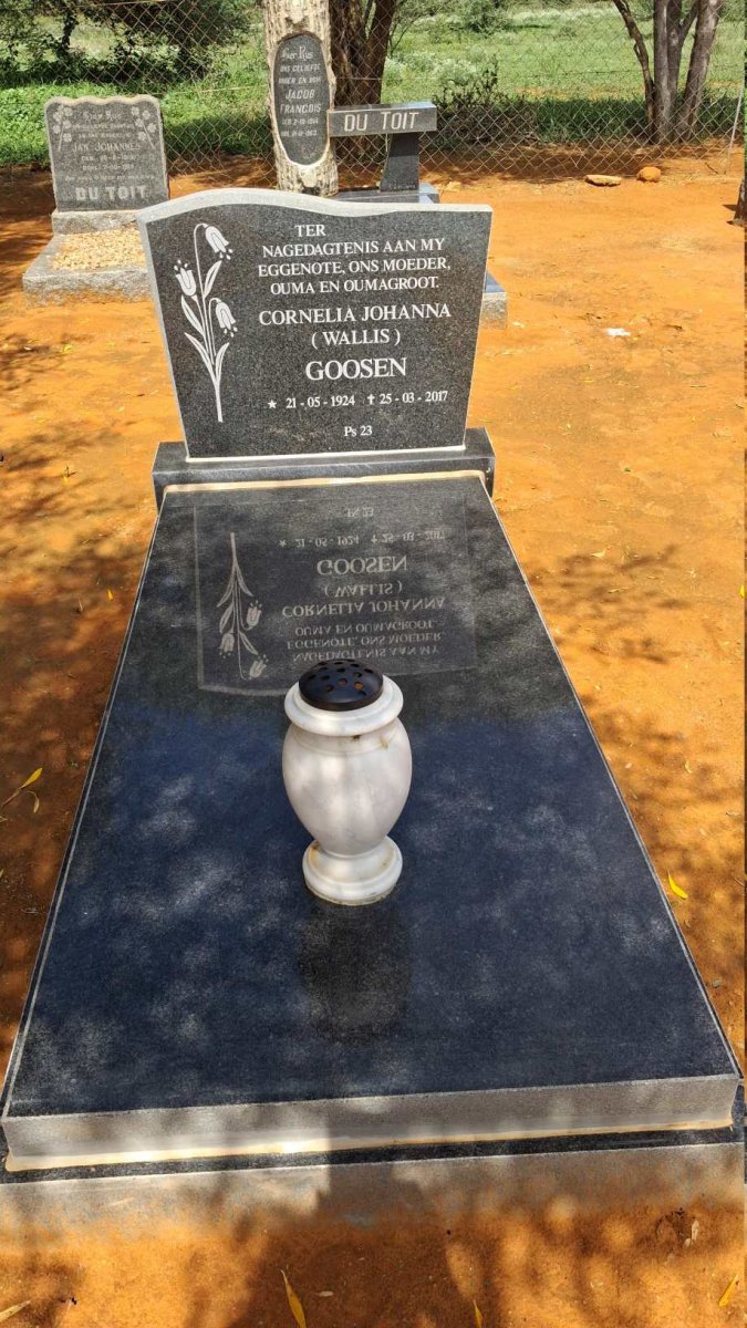 GOOSEN Cornelia Johanna nee WALLIS 1924-2017