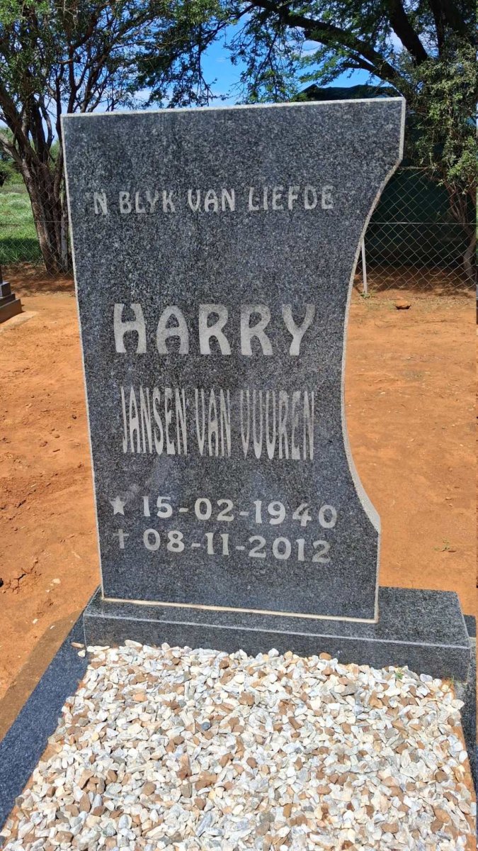 VUUREN Harry, Jansen van 1940-2012 