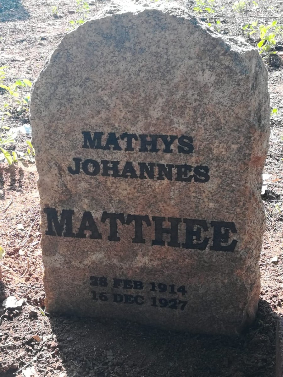 MATTHEE Mathys Johannes 1914-1927