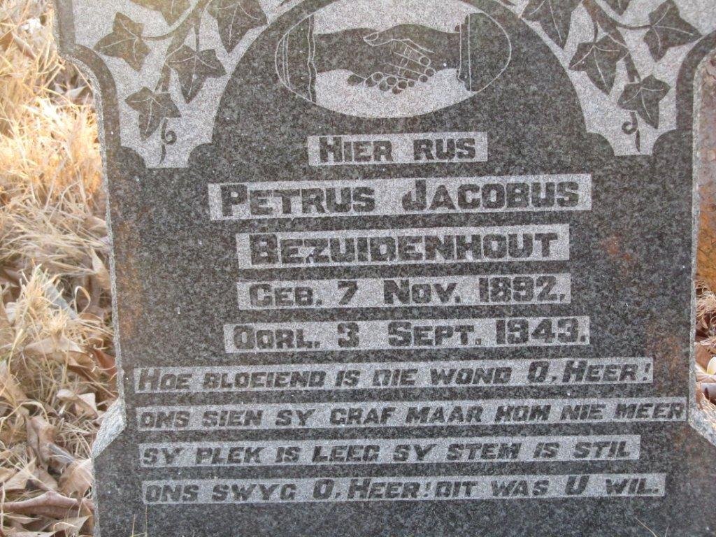 BEZUIDENHOUT Petrus Jacobus 1892-1943