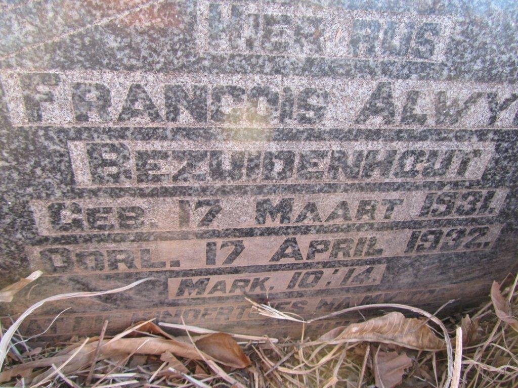 BEZUIDENHOUT Francois Alwyn 1931-1932