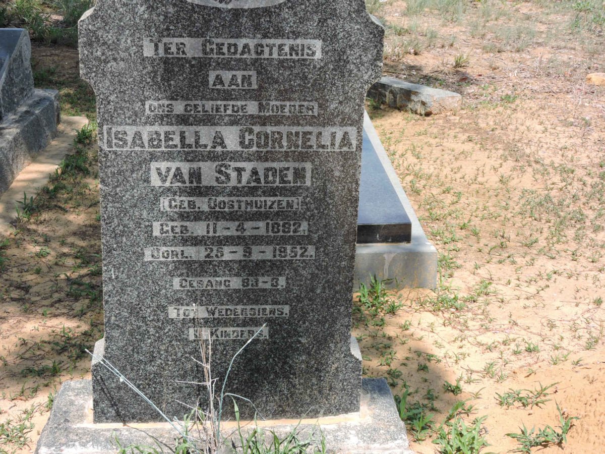 STADEN Isabella Cornelia, van nee OOSTHUIZEN 1882-1952