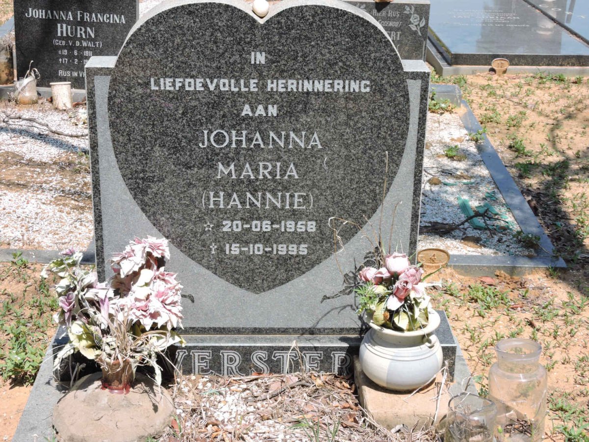 VERSTER Johanna Maria 1958-1995