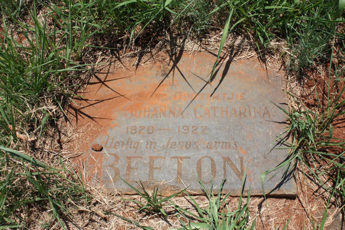 BEETON Johanna Catharina 1920-1922