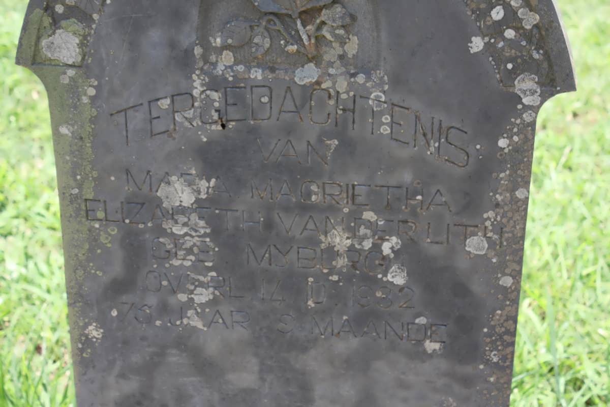 LITH Maria Magrietha Elizabeth, van der nee MYBURGH -1832