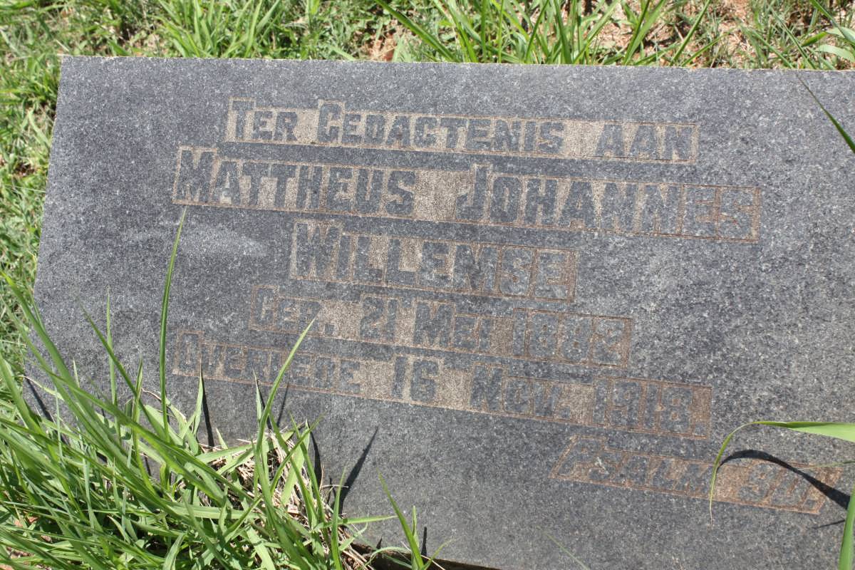 WILLEMSE Mattheus Johannes 1882-1918