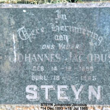STEYN Johannes Jacobus 1883-1985