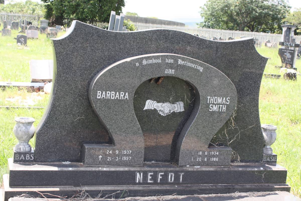 NEFDT Thomas Smith 1934-1986 &amp; Barbara 1937 -1997