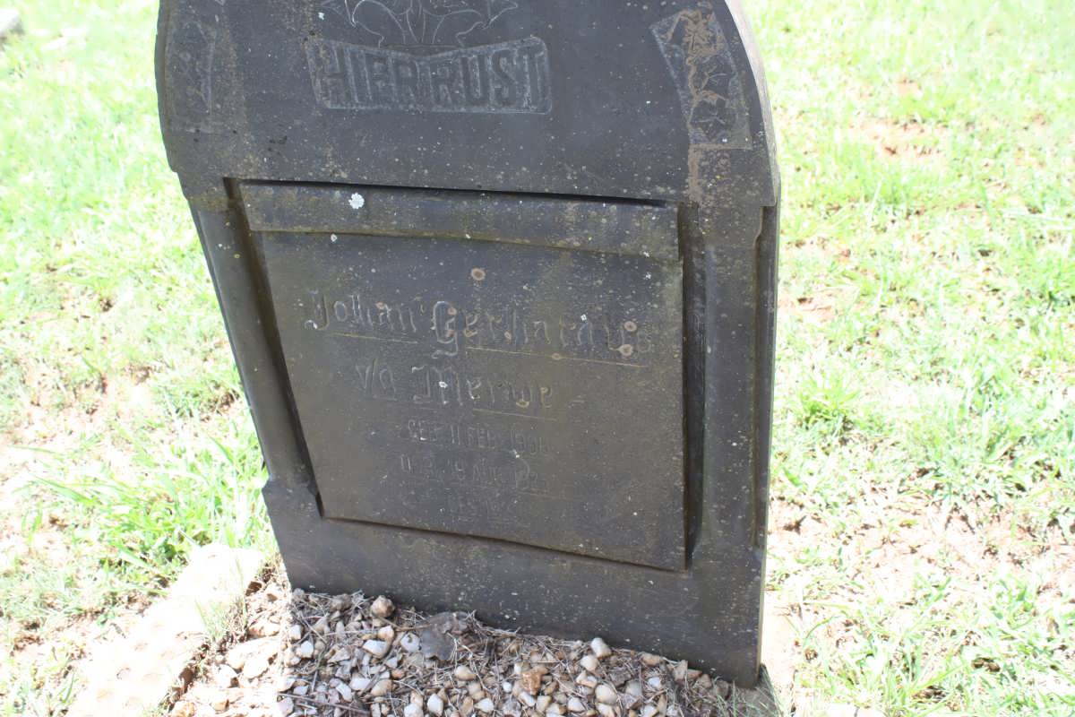 MERWE Johan Gerhardus, v.d. 1866-1925