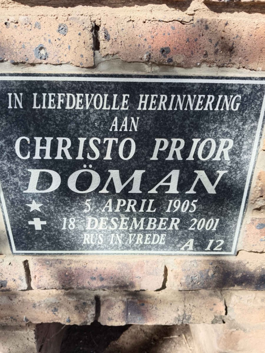 DOMAN Christo Prior 1905-2001