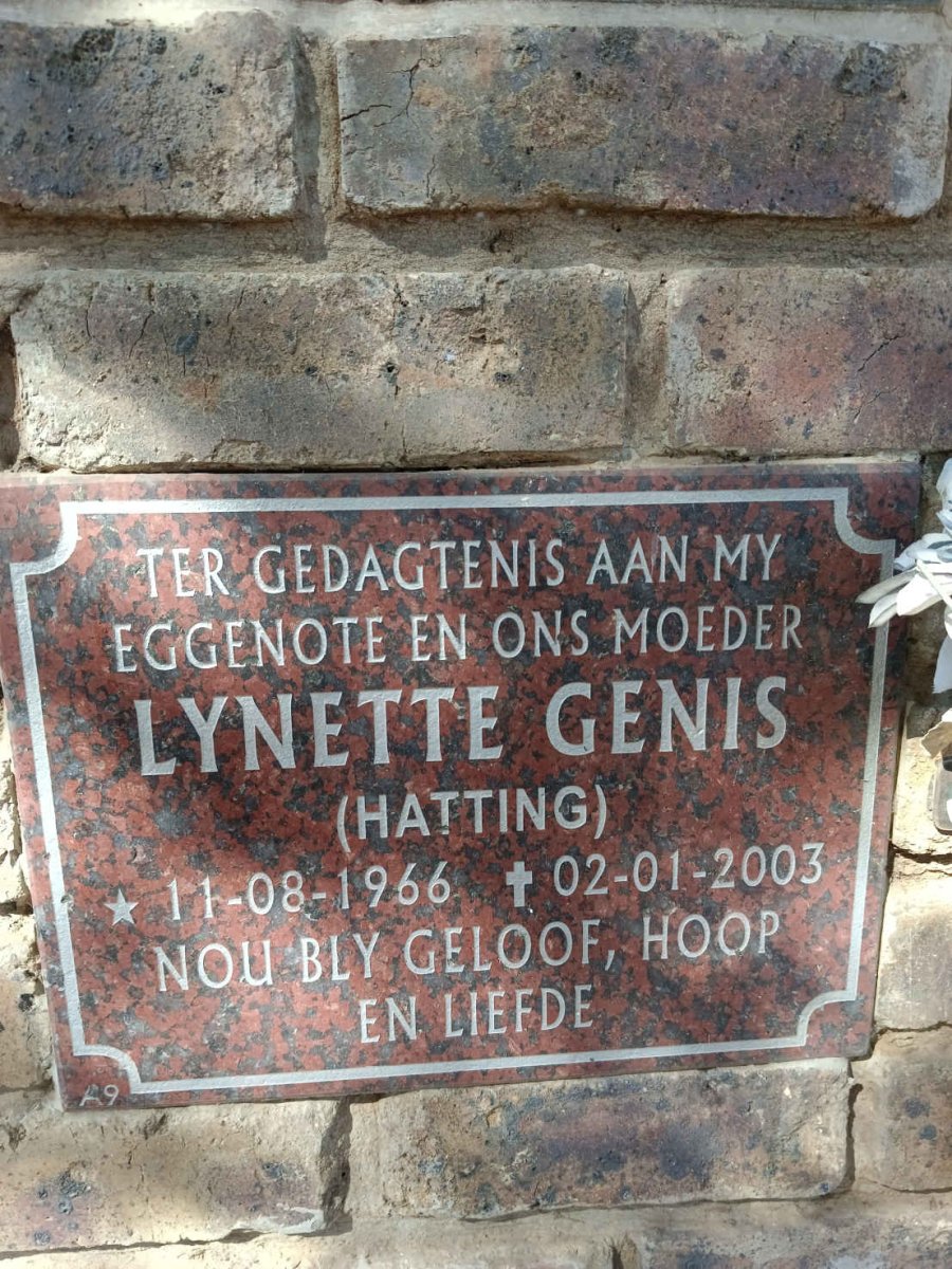 GENIS Lynette nee HATTING 1966-2003