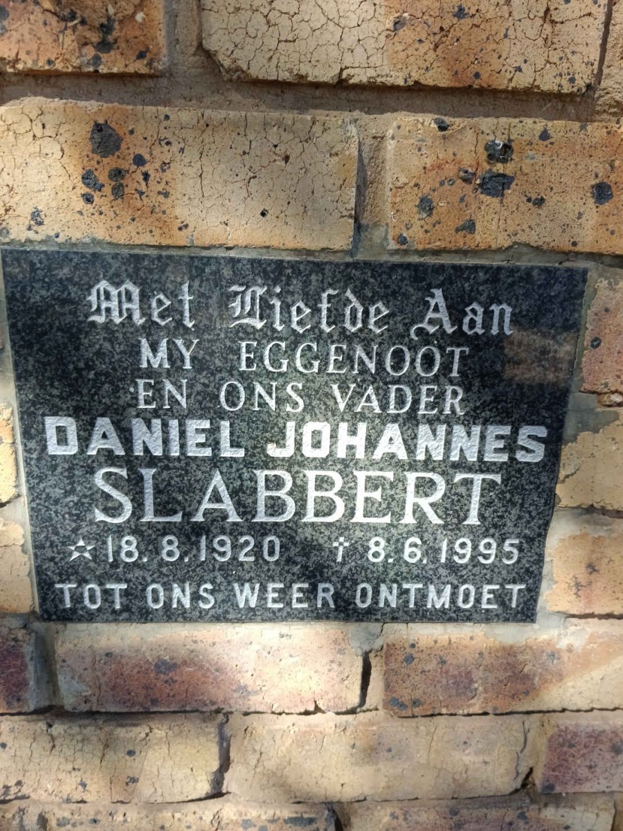 SLABBERT Daniel Johannes 1920-1995
