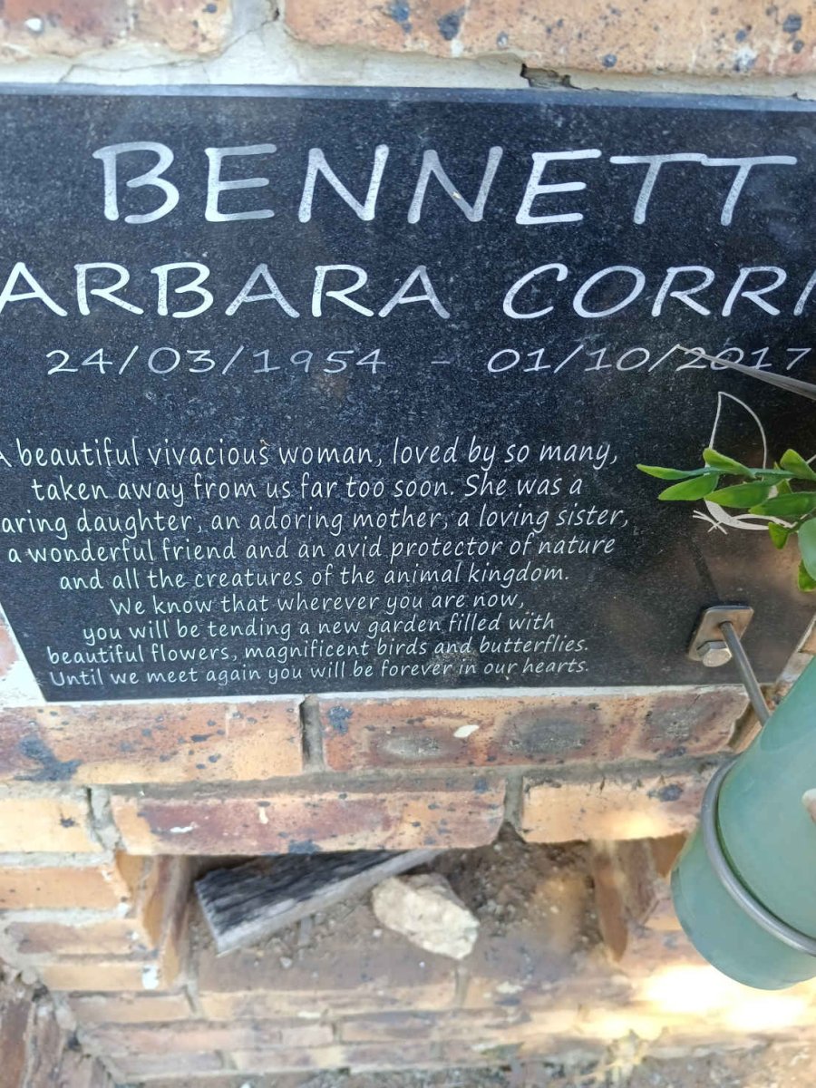 BENNETT Barbara Corr? 1954-2017