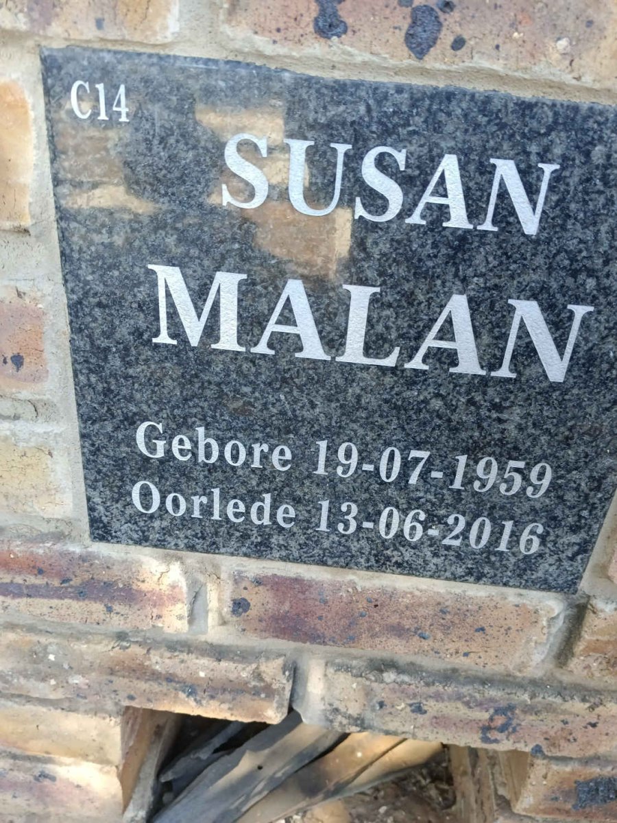 MALAN Susan 1959-2016