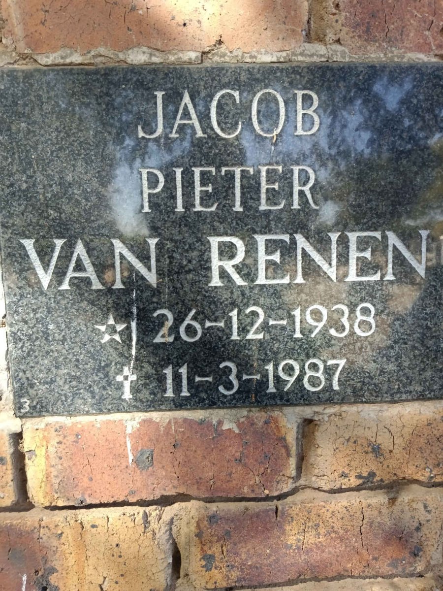 RENEN Jacob Pieter, van 1938-1987