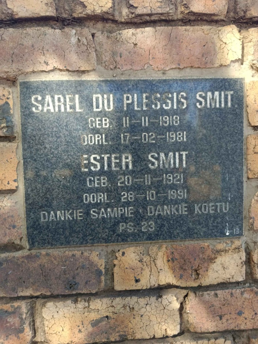 SMIT Sarel du Plessis 1918-1981 & Ester 1921-1991 
