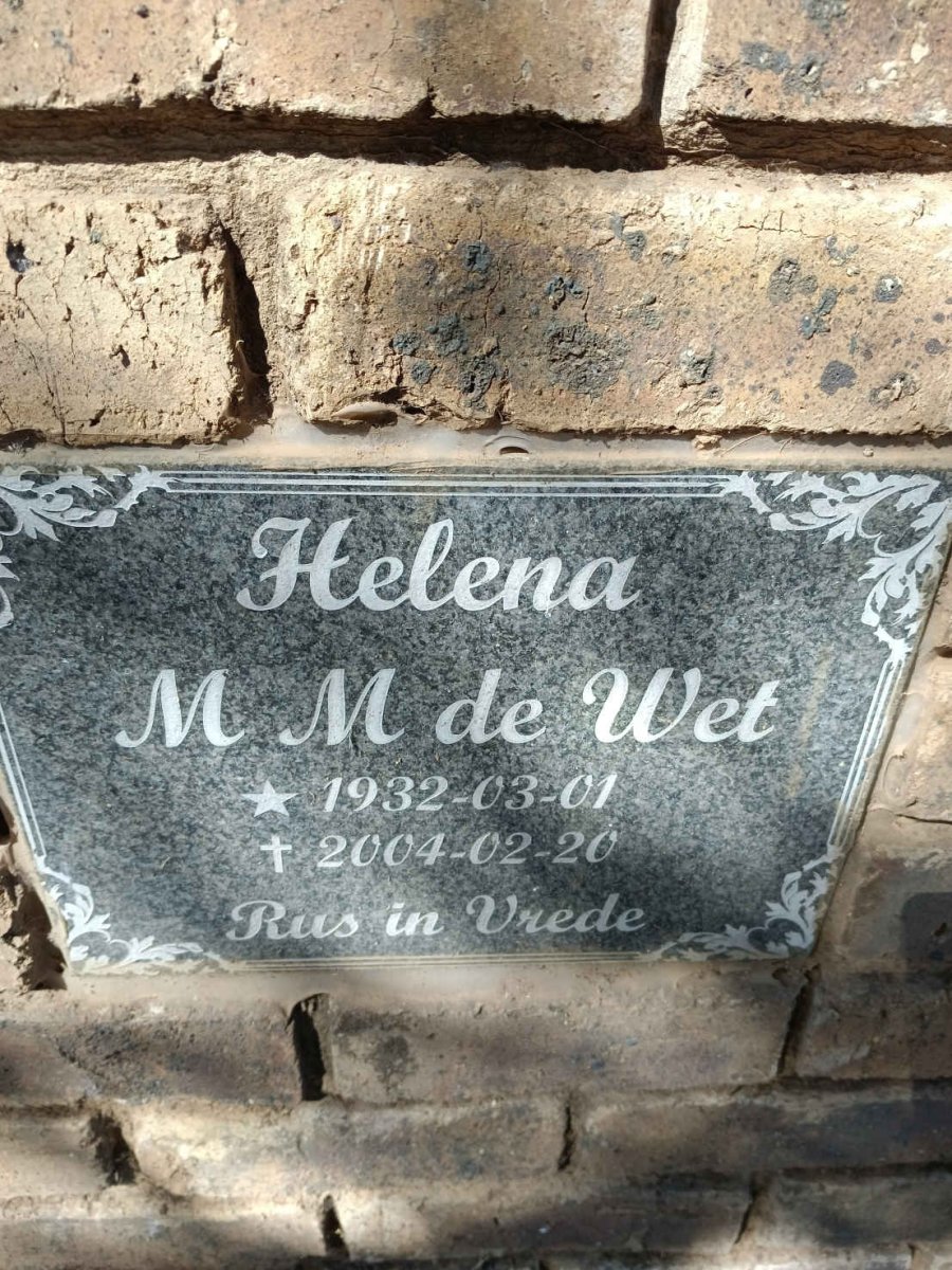 WET Helena M.M., de 1932-2004