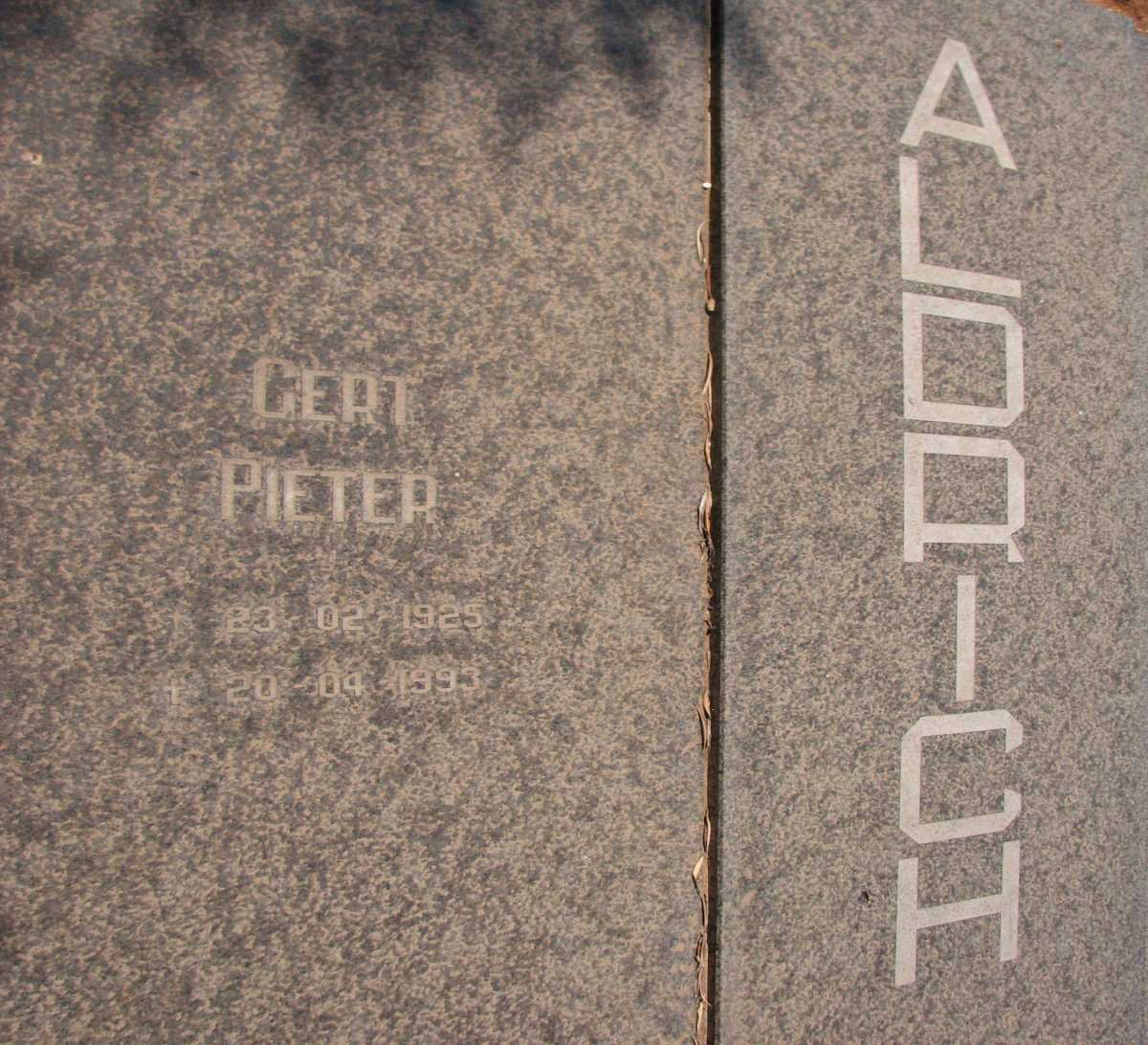 ALDRICH Gert Pieter 1925-1993 &amp; Maria Sophia Magdalena 1925-1992