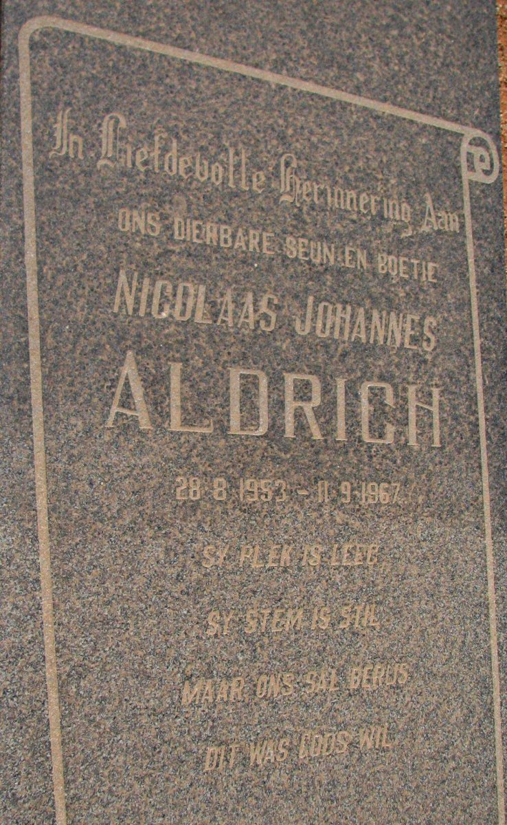 ALDRICH Nicolaas Johannes 1953-1967