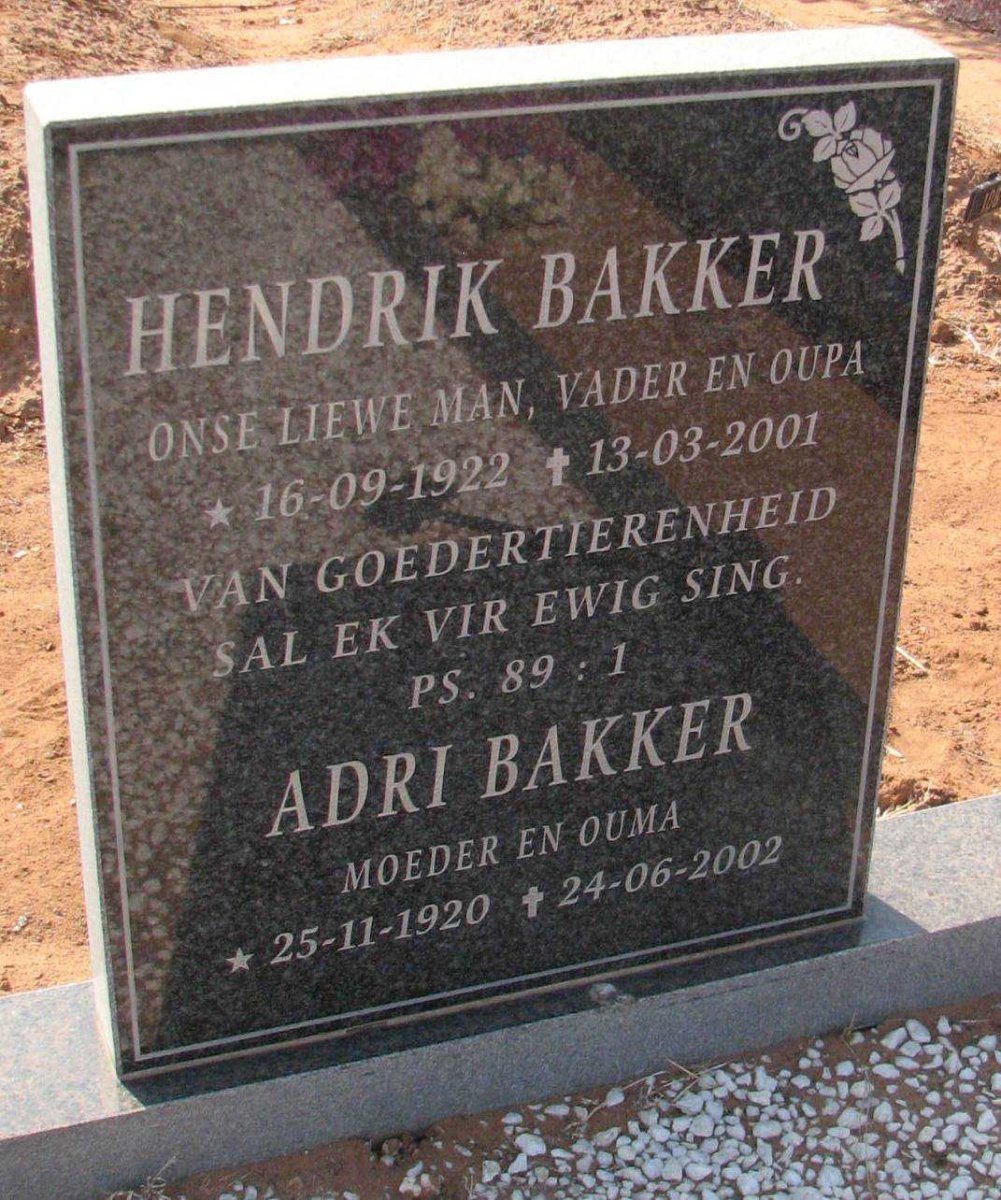 BAKKER Hendrik 1922-2001 &amp; Adri 1920-2002